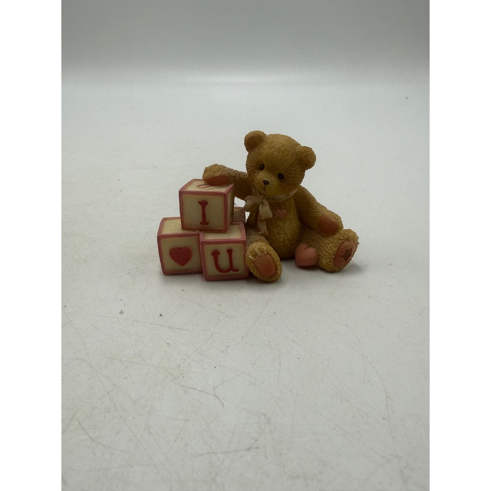 Cherished Teddies 1996 Priscilla Hillman I Love You Blocks Figurine 156515L Box